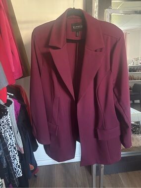 Eloquii Deep Burgundy Open-Front Blazer